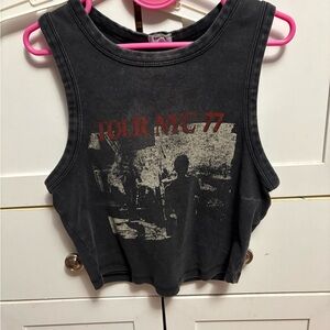 Garage Charcoal Crop Tank Top